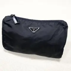 極美品✨ プラダ ポーチ テスートナイロン 小物入れ 化粧 ブラック 三角ロゴ