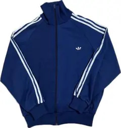 【希少】adidas デサント製 ヴィンテージ トラックジャケット ネイビー M