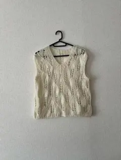 ハンドメイド　ヴィンテージ　おしゃれ ニット　メンズ　レディース　ベスト　古着