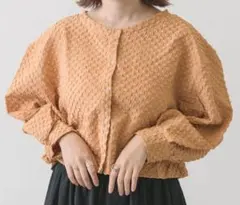 レディース カーディガン 無地 シンプル 長袖 レトロガール 秋 オレンジ