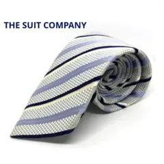 THE SUIT COMPANY ネクタイ　水色×ネイビー×白　ストライプ