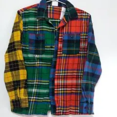 マルチカラー チェック柄 長袖シャツ