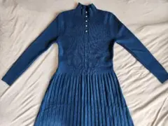 ワンピース レース シンプル 秋 冬 リブ ダークグリーン 未使用 レディース