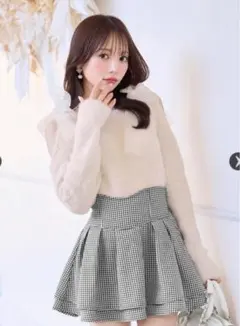 ミシェルマカロン 美脚スカート 千鳥柄 Mサイズ