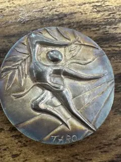 ◆1972年 第20回 ミュンヘンオリンピック 参加メダル 2枚 岡本太郎 純銀 岡本太郎 1972年ミュンヘンオリンピックプラチナ メダル 20,0g