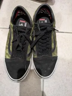 Vans Old Skool ブラック/グリーン　スケートオールドスクール