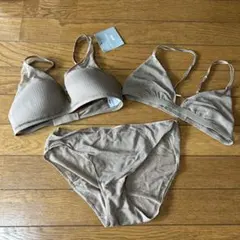 Mame Kurogouchi ベージュ ブラジャーショーツセット Sのサムネイル