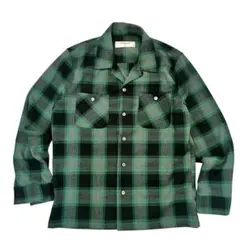 美品【TEMPTATION】コットンフランネル　オープンカラーシャツ