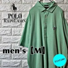 AM1【POLO GOLF】刺繍ロゴ ポロシャツ【メンズM】ライトグリーンのサムネイル