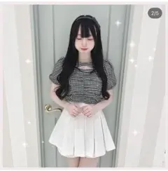 evelyn ドロストリボンTP 半袖 チェック エブリン トップス
