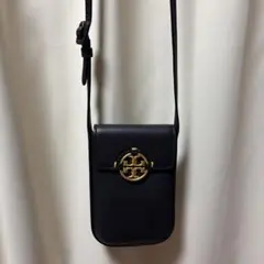 お値下げ中【美品】トリーバーチ　スマホショルダーバッグ　レザー ブラック