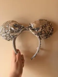 ミニーマウス風スパンコールカチューシャ