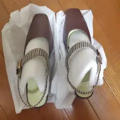 オリエンタルトラフィック ブラウン ストラップ付きパンプス 37