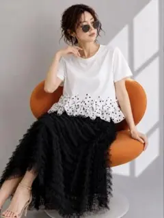 ドットリボンTシャツホワイト