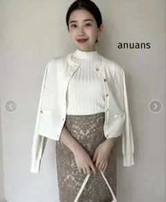 アニュアンス　anuans シルクブレンドノースリーブニットトップス アニュアンス anuans シルクブレンドノースリーブニットトップス