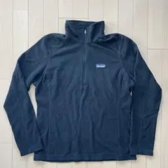 patagonia ブラック フリース ハーフジップ