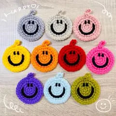 ニコちゃん スマイル ミニサイズアクリルたわし コースター 10枚セット