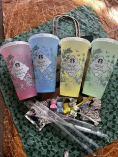 スタバ カラーチェンジングリユーザブルカップ ベアリスタキャップ 4色セット