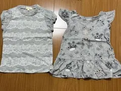 グレー フリル袖 Tシャツ 2枚セット