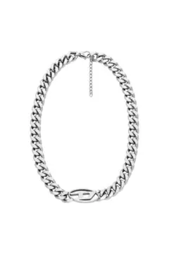 DIESEL ロゴ チェーン ネックレス シルバー（箱、袋付き）のサムネイル