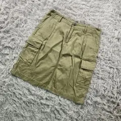 無印良品 MUJI カーゴスカート サイズ64 カーキ 100% ミリタリーのサムネイル