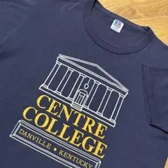 usa製80sRUSSELLカレッジTシャツ紺MオールドヴィンテージCentre