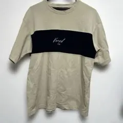 KANGOL Tシャツ ベージュ ブラック