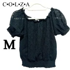 美品✨COLZA ブラックレース シャツ 半袖 Ｍ