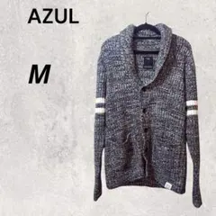 AZUL アズール M マルチカラー モノクロ ニット カーディガン 重ね着 冬