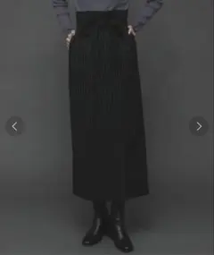 【未使用】SENSE OF PLACE ブラック ストライプ ロングスカート