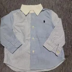 Ralph Lauren 長袖シャツ 18M 青白ストライプ