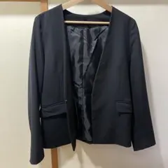 GU ブラック ノーカラージャケット