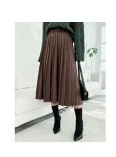 SHEIN DAZY ブラウン プリーツスカート XL