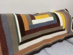 ハンドメイド　手編み　ブランケット　ひざ掛けのサムネイル