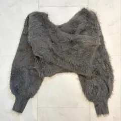 GRLフェザーニットカシュクールトップス［Kz448］