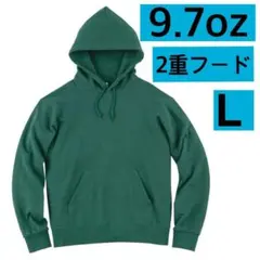 １点限り新品　パーカー　L 無地 Wフード パイル　秋　メンズ　レディース