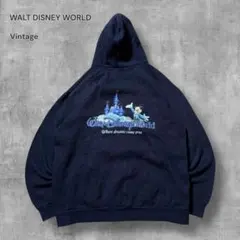 2702 古着WALT DISNEY WORLDフルジップパーカー好デザインXLのサムネイル
