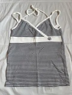マリン風ストライプ クロスデザイン キャミソール