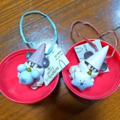 ディズニー　クリスマス　2025 リルリンリン　カプセルトイ　白　茶