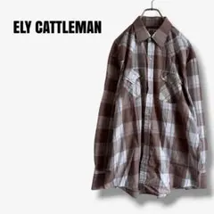 sy61026 90s ELY CATTLEMAN ウエスタンチェックシャツ