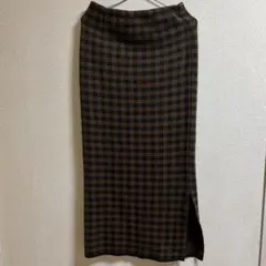 【tinajojun】mimitoujours チェック柄ロングニットスカート