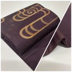 し*ん様 zz524 霞柄 紫地 名古屋帯 名古屋仕立て 正絹 11/6