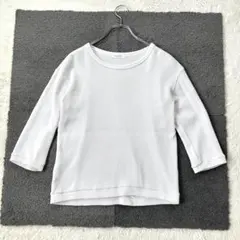ビューティーアンドユース/M〜L/白/七分袖/カットソー/ワッフル/シンプル