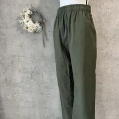 【ジーユー】シェフパンツ XL カーキ　ワイドパンツ ゴムウエスト　イージー