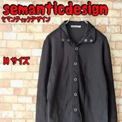 【クールデザイン♪】semantic design 長袖シャツ 襟 ボタン付