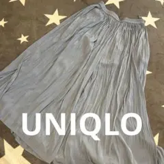 UNIQLO☆グレー プリーツ ワイドパンツ　Lサイズ
