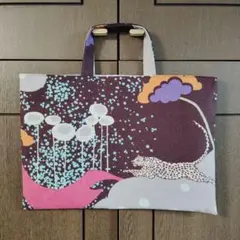 初期エチノ生地　横ペタンコバッグ