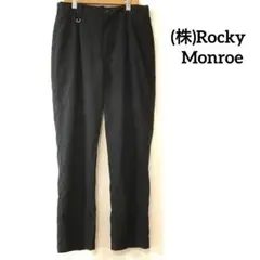Rocky Monroe スラックス　薄手　ボトムス　バックウエストゴム　黒　L