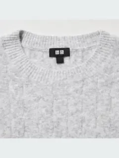 UNIQLO スフレヤーンケーブルクルーネックセーター