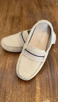 ZARA Kid'sベージュ スエード ドライビングシューズ